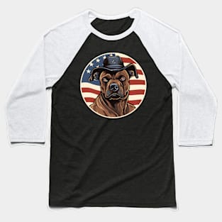 Staffordshire Bull Terrier 4th of July Baseball T-Shirt